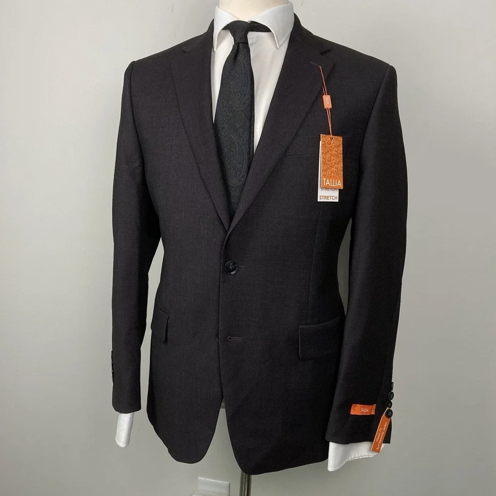 Tallia‎ Men's Classic-Fit Suit Separate Jacket Blazer Wine Red 40R E101476